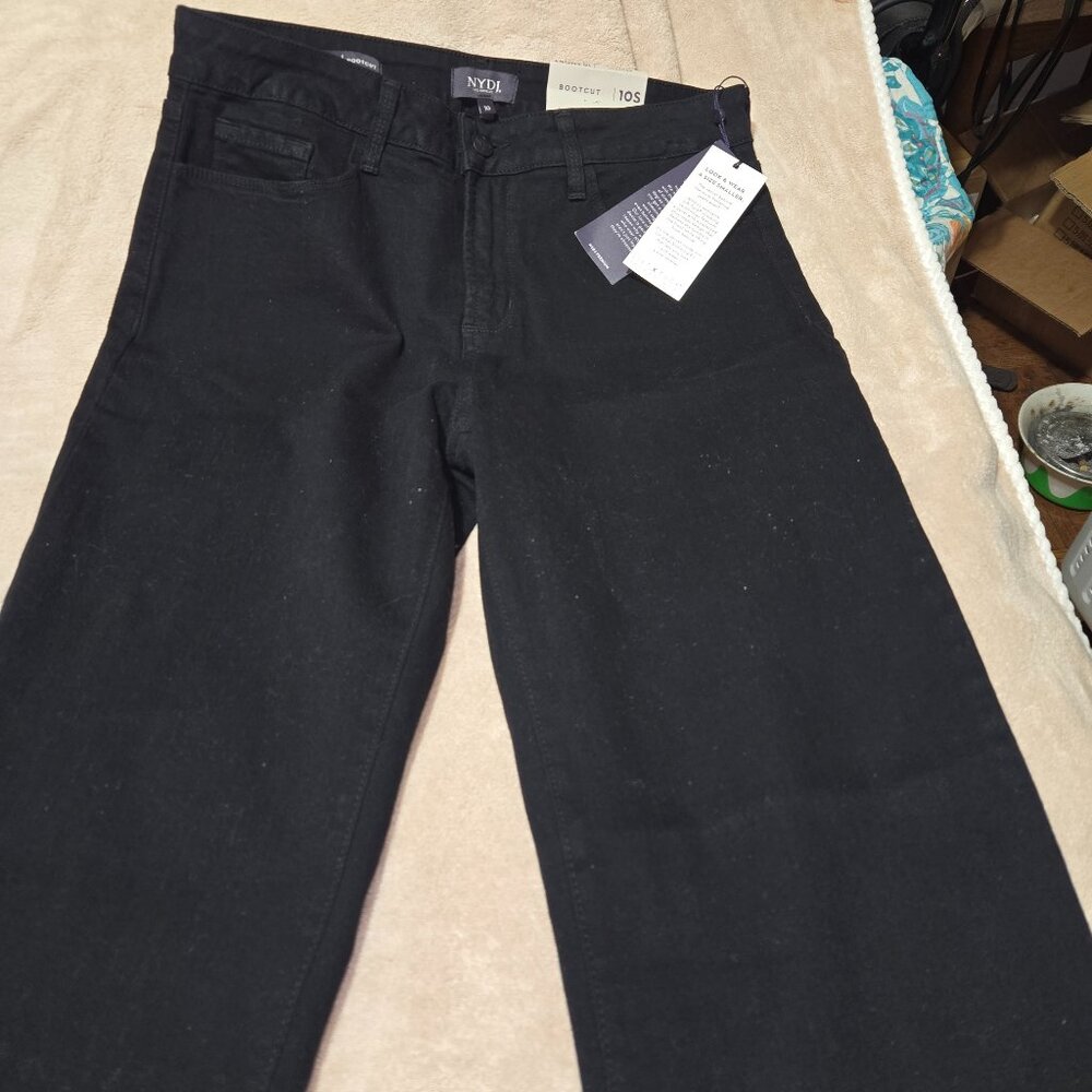 New Black NYDJ Barbara Boot Cut Jeans SZ 10S